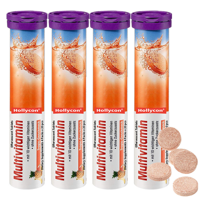 Multivitamin C Vitamini Diyet Takviyeleri OEM 1000Mg Efervesan Tabletler 4 Paket 20 adet