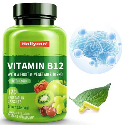 FDA Vitamin b12 Kapsül Metil Folat Vitamin B6 Meyve Sebze Karışımı Enerjiyi Destekler Sağlıklı Vegan