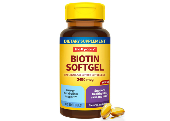 Özel Etiket Biotin Softgels 150PCS Sağlıklı Saçlar için Destek Sağlıklı Cilt Tırnak Destek Diyet Takviyesi