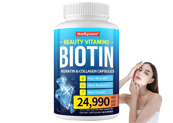 60PCS Biotin Keratin ve Kolajen Kapsülleri Kemik Eklemlerinin Sağlığını Korumaya Yardımcı Olur Dişler ve Tırnak Sağlığı Saç Büyümesi Takviyesi