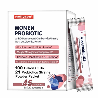 OEM Kadınlar Probiyotik D-Manoz ve Kranberi ile İdrar Yolu Bağırsak Sindirim Sağlığı Prebiyotikler ve Probiyotik Tozları
