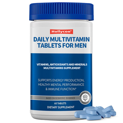 Özel Etiket Erkekler İçin Gündelik Multivitamin Tabletleri Vitaminler, Antioksidanlar ve Mineraller Erkekler 50+ Multivitamin Takviyesi