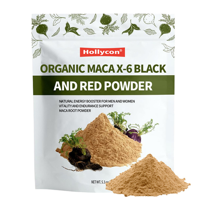Organik Maca X-6 Siyah Ve Kırmızı Toz Erkekler ve Kadınlar İçin Doğal Enerji Güçlendirici Maca Kök Tozu