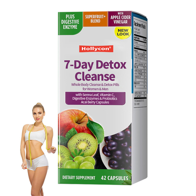 7 Gündüz Detox Temizle Senna Yapraklı Kapsüller C Vitamini Sindirim Enzimleri Probiyotikler Acai Berry Kapsülleri