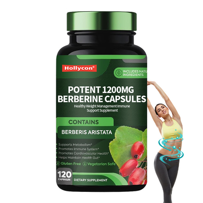 Güçlü 1200mg Berberine Kapsülleri Sağlıklı Kilo Yönetimi Bağışıklık Destek Takviyesi