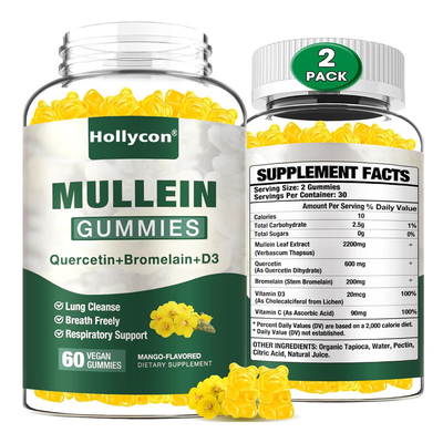 Bromelain Akciğer Temizleyici Digestif Takviyesi ile Yetişkinler için Mullein Sakızları