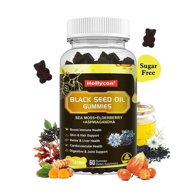 Tedarikçi Siyah Tohum Yağı İrlanda Denizi Moss Gummies Ashwagandha Extract Bağışıklık Desteği