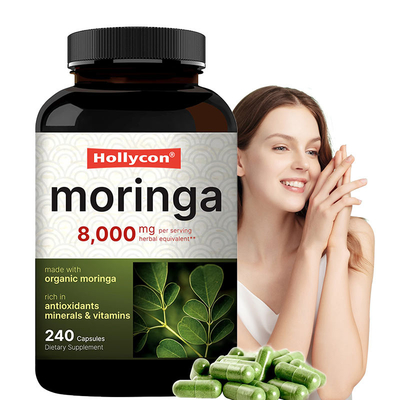 Organik Moringa Yaprağı Tozu Ek Moringa Yaprakları Ekstraktı OEM Deri Sağlığı Bağışıklık Antioksidan
