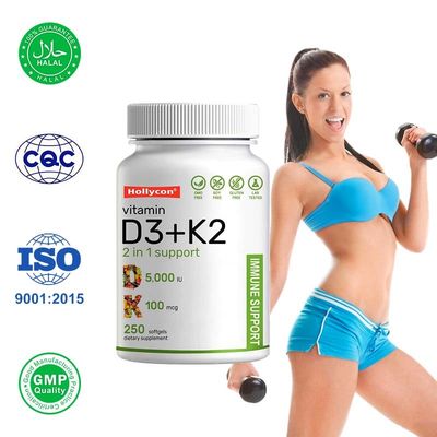 Kalsiyum desteği ile bağışıklık kalbi ve kemik sağlığı için D3 K2 Vitamin Softgels