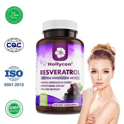 Antioksidan ve sindirim sağlığı bağışıklık desteği için OEM Resveratrol Kapsülleri