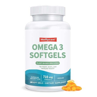 Yüksek Kaliteli Omega 3 Takviyesi Vegan Dalga Yağı Kalp ve Beyin Sağlığı İçin