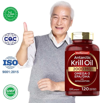 OEM Antarktik Krill Yağı Yumuşak Geller Antioksidan Yaşlanmaya Karşı Kalp Sağlığı Destek