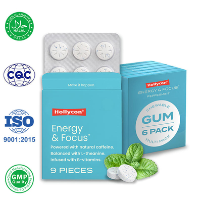 Tedarikçi Kahve Sakızı L-teanin Vitamin B12 Enerji Konsantrasyonunu Artırır Beyin Güçlendirici
