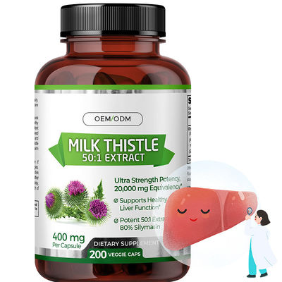 Sağlıklı Karaciğer Fonksiyonunu Desteklemek İçin Süt Thistle Kapsülleri Organik Süt Thistle Kapsülleri