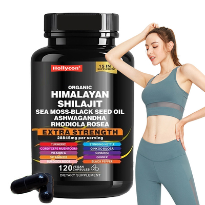 OEM Organik Temiz Himalaya Shilajit Kapsülleri Bağışıklık Desteği İçin Shilajit Kapsülleri