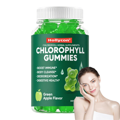 Spirulina, Chlorella ve Çinko İçeren Bağışıklık Desteği İçin Klorofil Gummies